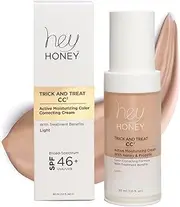 Hey Honey Trick and Treat CC² Cream SPF 46 | Active Moisturizing Color Correcting Cream with Honey & Propolis | Best Cover For Rosacea, Skin Redness & Mature Skin | Cruelty-Free | 1 oz (Light Tone)