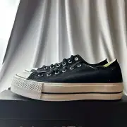 Converse Chuck Taylor All Star Lift OX Platform Black White Women Shoes Size 7.5