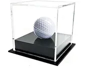 HH-GOLF Clear Acrylic Golf Ball Display Case, Golf Ball Showcase for Hole in one Ball, Transparent Souvenir Gift Presentation Box,10x10x9cm