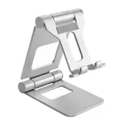 BRATECK Aluminium Foldable Stand Holder for Phones and Tablets- Silver