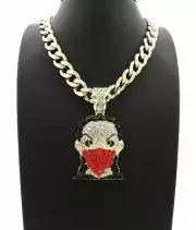 Hip Hop BOONDOCK Ninja Pendant & 11mm 20" Miami Cuban Choker Chain Necklace