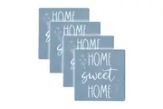 4pc Rayell Ceramic Printed Coaster Home Sweet Home Slate Drink Glass Holder Set