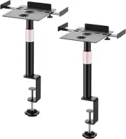 Desk Clamp Studio Monitor Speaker Stands Set of 2, Desktop Projector Black