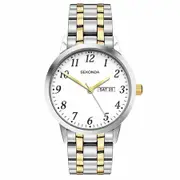 Sekonda Silver Case White Dial Two Tone Strap Mens Watch SK1861