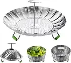 Steamer Basket, Veggie Steamer Basket for Cooking Stainless Steel Folding Vegeta