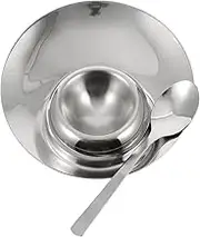 TIDTALEO 1Set Egg Holder Metal Egg Cups for Soft Hard Boiled Eggs Egg Stand with Spoon Elegant Design for Kitchen Countertop Use Heat Corrosion Resistant