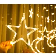 4.5M Star Curtain String Lights, 138 LED, 8 Modes for Indoor/Outdoor Decor