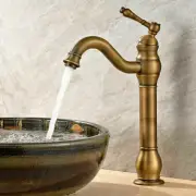 Antique Brass Basin Mixer Sink Faucet Bathroom Taps Deck 360°Swivel Spout A AUW