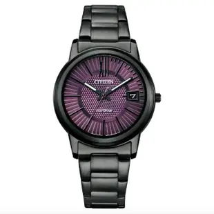 【CITIZEN 星辰】光動能 PAIR 簡約時尚對錶 - 黑x紫/女款-33.3mm(FE6017-85X)