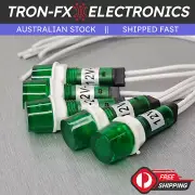 1/2/5Pcs XDN1 Green 12V - 24V Power Indicator Signal Pre Wired LED Panel Mount
