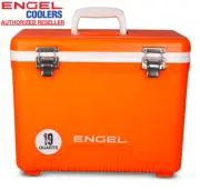 Engel 19qt Leak-Proof, Air Tight, Hard Sided Cooler / Lunchbox High Viz Orange