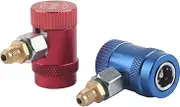 Professional Quick Couplers Air Conditioner Service Port Adapter Brass Refrigerant Adapter High Low Pressure Quick Connector for R1234yf Refrigerants AC Charging Diagnostic Checks