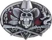 YOQUCOL Ghost Skeleton Skull Belt Buckle for Men American Native Western Cowboy Belt Buckle