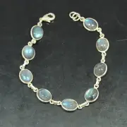 Natural Labradorite CABOCHON oval Gemstone Handmade Bracelet Jewelry