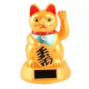 Nice Decoration Solar Powered Maneki Neko Moving Hand Fortune Lucky USA Seller!!