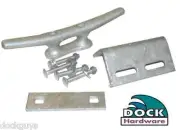 NEW DOCK HARDWARE 6" CLEAT SET WITH MOUNTING PLATE, NUTS, & BOLTS