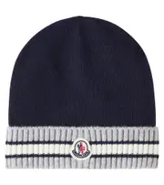 [Moncler Enfant] Moncler Enfant Striped wool hat S blue
