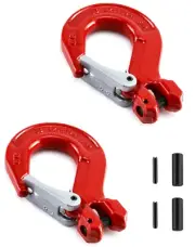 QWORK 5/16" Clevis Slip Hook with Latch, 2 Pack, 2470 Lbs Load