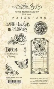 Graphic 45 Flower Market Stamp Set-18/Pkg G4502564
