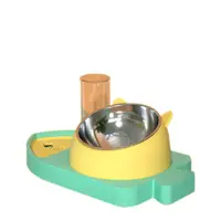 在飛比找PChome24h購物優惠-【寵物愛家】寵物三合一自動補水餵食小魚造型飲水器餵食碗