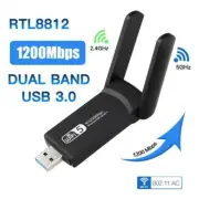 2.4G 5G 1200Mbps USB Wireless Network Card Dongle Antenna AP Wifi Adapter
