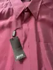 NWT Vintage Burgundy Hugo Boss Shirt Size M Medium Silk Like Material