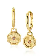 Welsh Clogau 9carat 9k Yellow & Rose Gold Diamond Set Bore Da Drop Earrings