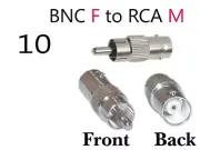 10pc BNC Female to RCA Male Plug COAX Adapter Connector Coupler Plug CCTV Camera
