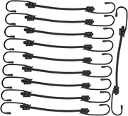 Holibanna 10pcs Luggage Lashing Rope Bungee Cords with Hooks Motorcycle Straps Elastic Bungee Cords Bike Luggage Strap Bike Cargo Fixing Rope Black Emulsion