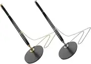 jojofuny 2 Sets Counter Signature Pen Chain Office Desk Sign in Pen for Guest Book Metal Pen Stand Desk Pen Holder Guestbook Pen Security Pens for Check Writing Signature Pens Steel Pole