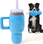 Funny Tumbler with Handle Cup Dog Toys, Cute Squeaky Dog Toys Interactive Fluff