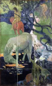 Art Paul Gauguin White Horse Mural Ceramic Bath Backsplash Tile #1632