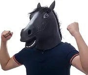molezu Brown Horse Mask, Creepy Horse Head Mask, Rubber Latex Animal Mask, Novelty Halloween Costumes BoJack Horseman Mask