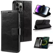 For iPhone 16 15 14 13 12 11 Pro Max Plus Leather Wallet Flip Case Cover Stand