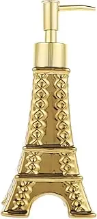SAFIGLE Iron Tower Lotion Bottle Pump Bottle Dispenser Bathroom Liquid Soap Refill Container Replacement Stainless Washing Refillable Soap Bottle Squeeze Dispensing Ceramics Golden
