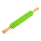 9.6 Inch Silicone Rolling Pin, Small Dough Roller, Green