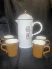 Crate & Barrel La Chocolatier/French Press 4-4 oz. Espresso Mugs Demitasse Set-5