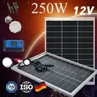 250W Bifacial Solar Panel Kit 12V Home Generator Battery Charger Mono Regulator