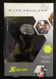Xgear 8 LED Headlamp Headlight 3 Light Modes Pivots NEW (batteries not included)