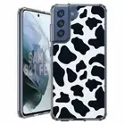 For Samsung Galaxy S20 S21 S23 S24 FE 5g TPU Case+Glass(Cow Skin Black)