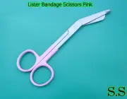6 Lister Bandage Nurse Scissors - Color Handles(Pink)
