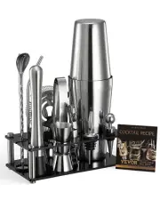 Cocktail Shaker Set 14 Pcs Bartender Kit Stainless Steel Bar Tool Set Silver