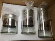 Farsight Silver Metal Glass Kitchen Canister Set Pasta Coffee Sugar (Set of 3)