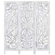 Diego 3 Panel Room Divider Screen Privacy Shoji Timber Wood Stand - White