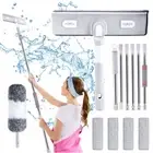 Large Flat Mop 360°Rotating Dust Wet Cleaning Magic Self Wringing Mop w/ 4 Pads