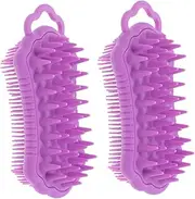 IWOWHERO 2pcs Silicone Scalp Scrubber Ergonomic Exfoliating Massager Brush for Scalp Cleaning Dandruff Removal and Hair Care for Wet Dry Hair Use