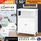 Laundry Bathroom Storage Cupboard With Shelf Organiser Cabinet Freestanding Whit