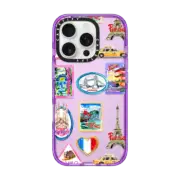 iPhone 16 Pro Impact Case Vintage Luggage Stickers
