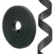 0.55" x 33ft Hook and Loop Roll Straps, Double-Sided Adhesive Strips, Black
