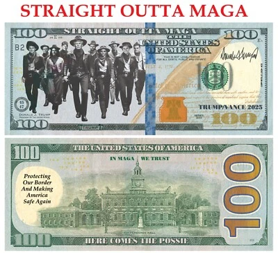 50pk Trump STRAIGHT OUTTA MAGA Dollar Bills Novelty Funny Money